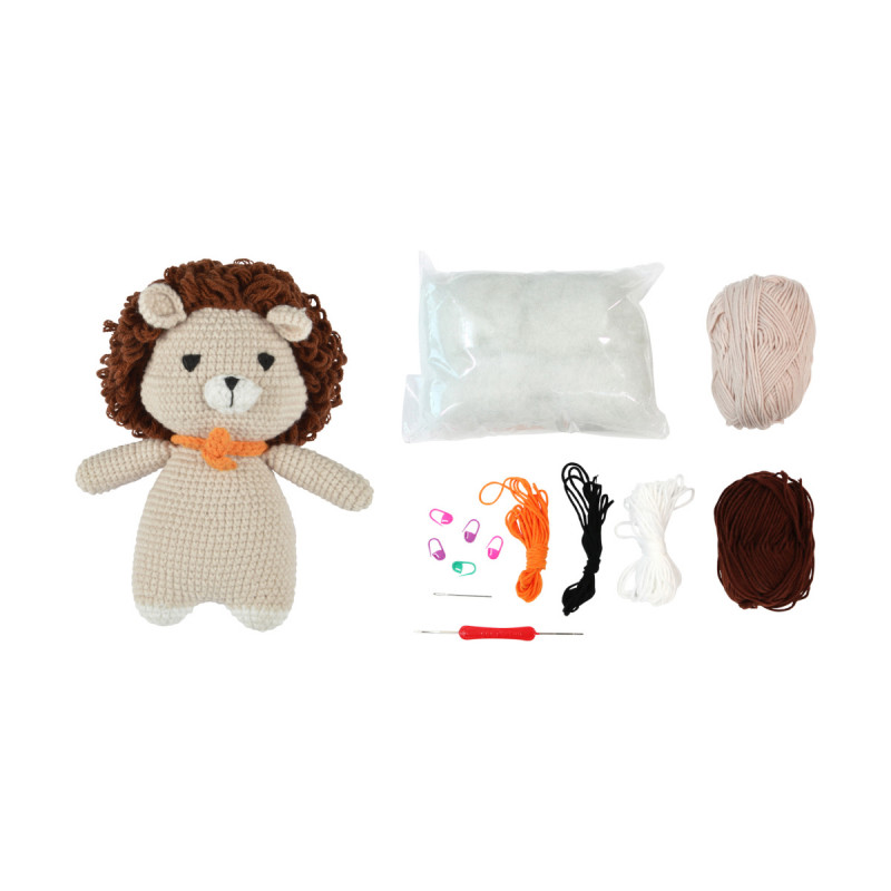 KIT CROCHET LEON LE LION H18CM COMPLET A