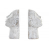 SERRE-LIVRES VISAGE RÉSINE BLANCHIT SET x2 15x11x21cm