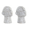 SERRE-LIVRES VISAGE RÉSINE BLANCHIT SET x2 15x11x21cm