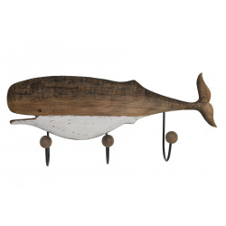 PORTE MANTEAU BALEINE 3 CROCHETS 53x10x22cm