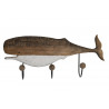 PORTE MANTEAU BALEINE 3 CROCHETS 53x10x22cm