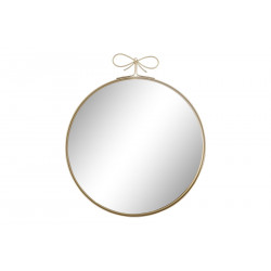 MIROIR ROND NŒUD DORÉ FER VERRE 60x2.5x70cm