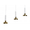 PLAFONNIER BLANC ET OR 3 SUSPENSIONS 75X