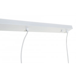 PLAFONNIER BLANC ET OR 3 SUSPENSIONS 75X