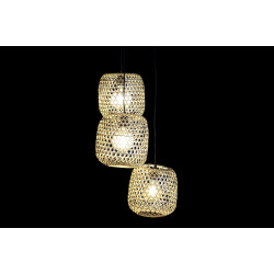 PLAFONNIER TRIPLE SUSPENSIONS BAMBOU 43X