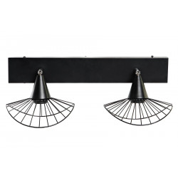APPLIQUE MURALE DOUBLE OMBRELLES NOIR 50x21x16cm