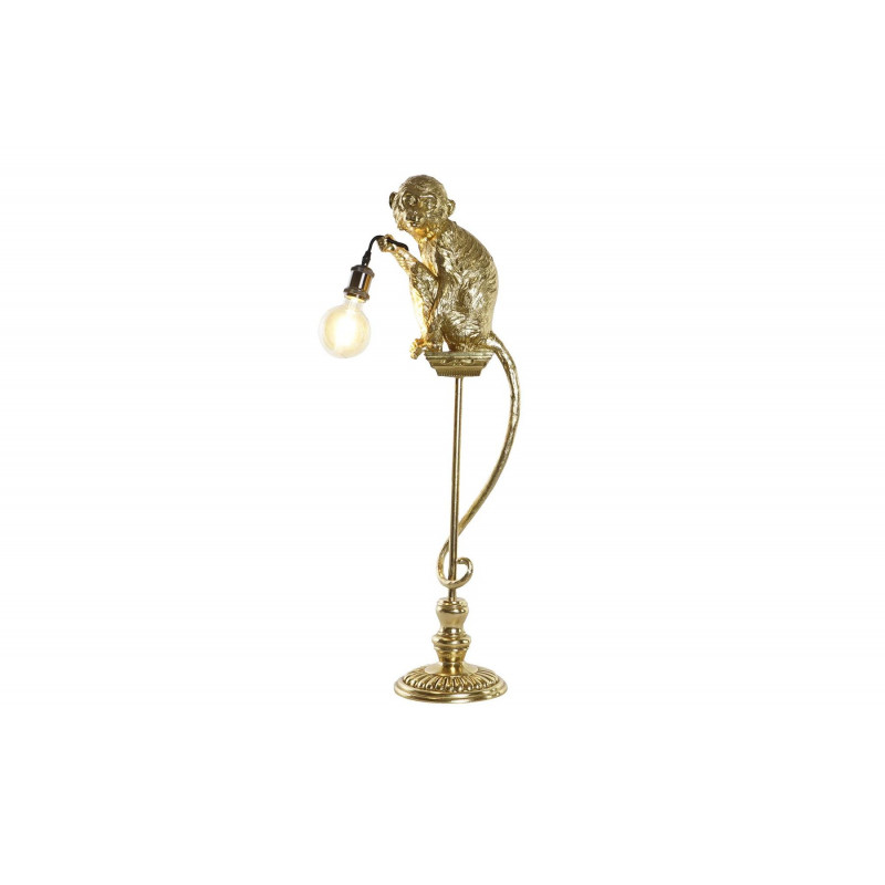 LAMPADAIRE SINGE DORÉ SUR PERCHOIR RÉSIN LAMPADAIRE SINGE DORÉ SUR PERCHOIR RÉSIN
