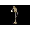 LAMPADAIRE SINGE DORÉ SUR PERCHOIR EN RÉSINE 26.5x20.5x93cm