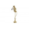 LAMPADAIRE SINGE DORÉ SUR PERCHOIR EN RÉSINE 26.5x20.5x93cm