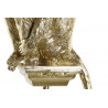 LAMPADAIRE SINGE DORÉ SUR PERCHOIR EN RÉSINE 26.5x20.5x93cm