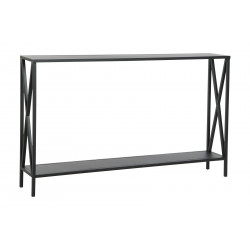 CONSOLE CROSS MÉTAL NOIR 120X20X72