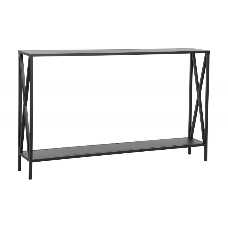 CONSOLE CROSS MÉTAL NOIR 120X20X72