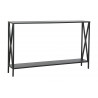 CONSOLE CROSS MÉTAL NOIR 120X20X72
