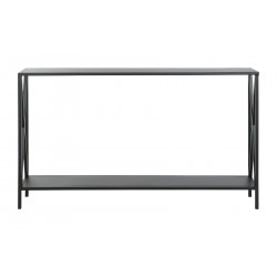 CONSOLE CROSS MÉTAL NOIR 120X20X72