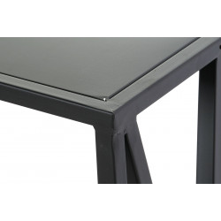 CONSOLE CROSS MÉTAL NOIR 120X20X72