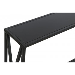 CONSOLE CROSS MÉTAL NOIR 120X20X72