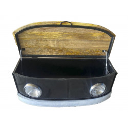 TABLE BASSE FEUX PROJECTEURS NOIR 120X45