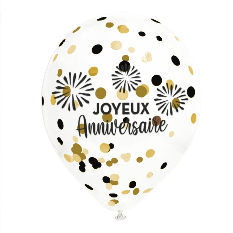 BALLONS CONFETTIS X6 HAPPY PARTY BALLONS CONFETTIS X6 HAPPY PARTY