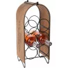 CASIER PORTE BOUTEILLES EN MÉTAL ET BOIS X6 21x18x49cm