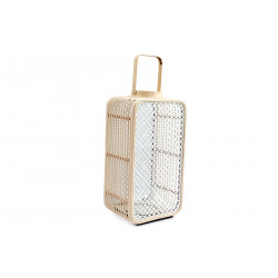 LANTERNE BAMBOU NAT/BLANC 60X25CM