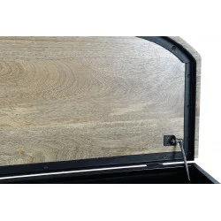 TABLE BASSE FEUX PROJECTEURS NOIR NATUREL 120x45x45cm