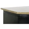TABLE BASSE FEUX PROJECTEURS NOIR NATUREL 120x45x45cm TABLE BASSE FEUX PROJECTEURS NOIR NATUREL 120x45x45cm