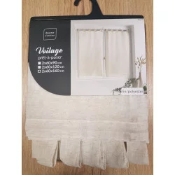 PAIRE DE VOILAGE NORINE EFFET LIN POLYESTER 60x160cm