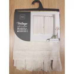 PAIRE DE VOILAGE NORINE EFFET LIN POLYESTER 60x120cm