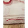 PAIRE VOILAGE SABLÉ BRODÉ DROIT HOOPS ROUGE PASSE TRINGLE 60x90cm