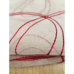 PAIRE DE VOILAGE HOOPS ROUGE 60x160cm