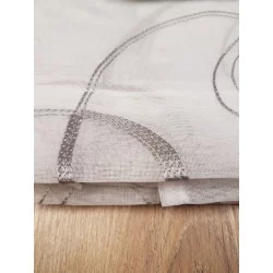 PAIRE VOILE SABLÉ BRODÉ DROIT HOOPS GRIS PASSE TRINGLE 60x120cm