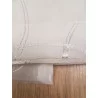 PAIRE VOILE SABLÉ BRODÉ DROIT HOOPS BLANC PASSE TRINGLE 60x90cm PAIRE VOILE SABLÉ BRODÉ DROIT HOOPS BLANC PASSE TRINGLE 60x90cm