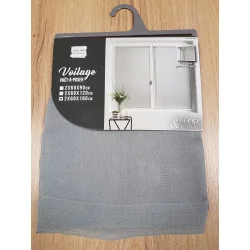 PAIRE DE VOILE SANDRA GRIS SABLÉ DROITE PASSE TRINGLE 60x160cm