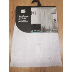 PAIRE DE VOILE DROITE BLANC FILIANE 70X200cm