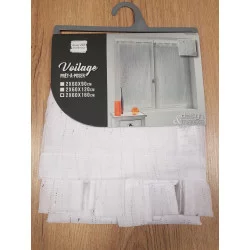 PAIRE DE VOILE BLANC FILIANE 60X160cm