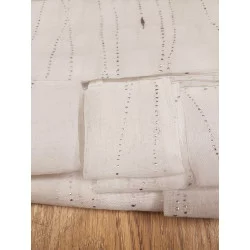 PAIRE VOILE SABLÉ BLANC FILIANE 60x120cm