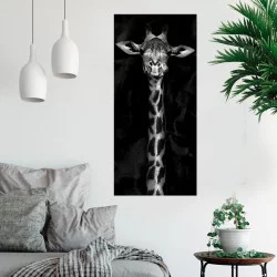 TOILE GIRAFE NOIR ET BLANC 55x120cm