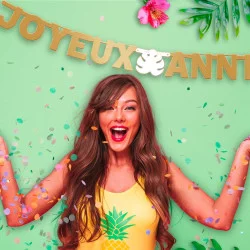 GUIRLANDE JOYEUX ANNIVERSAIRE TROPICAL