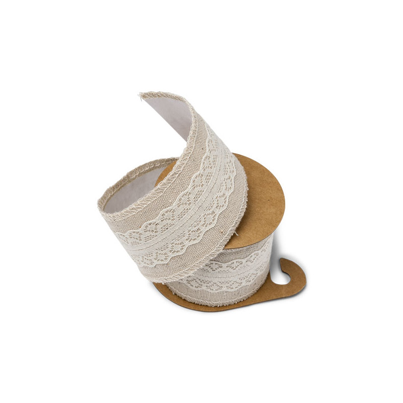 LIN ADHESIF AVEC DENTELLE 5CMX2M