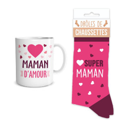 COFFRET MUG CHAUSSETTES "SUPER MAMAN"