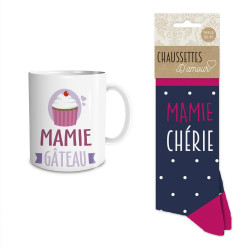COFFRET MUG CHAUSSETTES "MAMIE GATEAU"