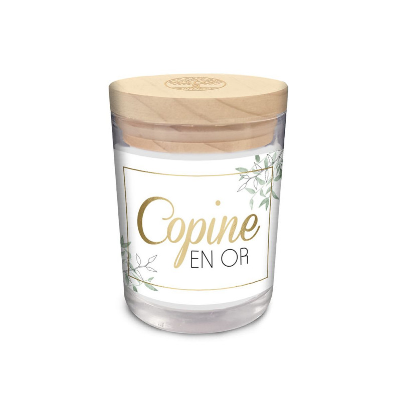 BOUGIE VERRE "COPINE EN OR"