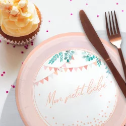 ASSIETTES BABY SHOWER FILLE x6