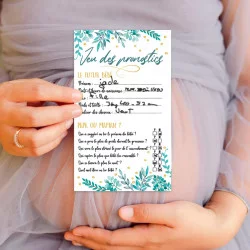 JEU BABY SHOWER FEUILLES x6