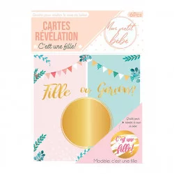 CARTES RÉVÉLATION FILLE x6
