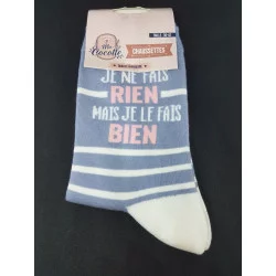 CHAUSSETTES COCOTTE "JE NE FAIS RIEN MAIS JE LE FAIT BIEN"
