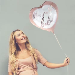 BALLON MÉTAL COEUR BABY SHOWER FILLE