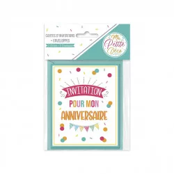 INVITATIONS ANNIVERSAIRE MIXTE X6
