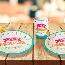 ASSIETTES ANNIVERSAIRE MIXTE X6