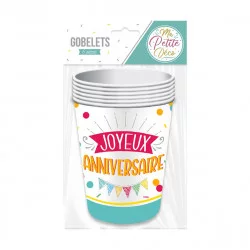 GOBELETS ANNIVERSAIRE MIXTE X6